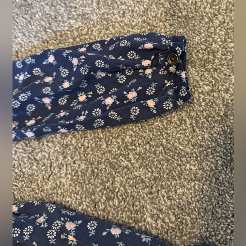 Navy Floral Carter’s Dress Peasant 24 months 24m 100% viscose long sleeve FLAW - Picture 10 of 14